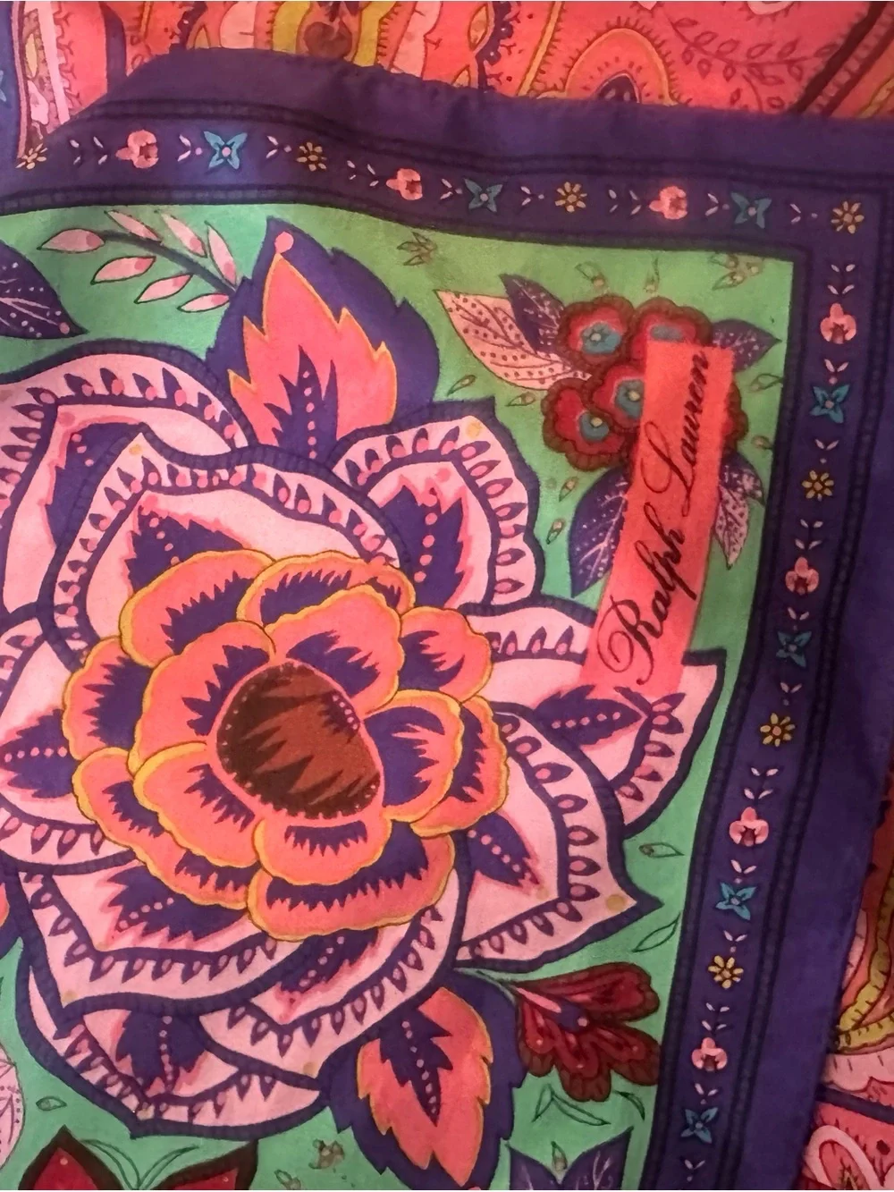 Polo Ralph Lauren Silk Scarf Square 35 x 35 inch Vintage